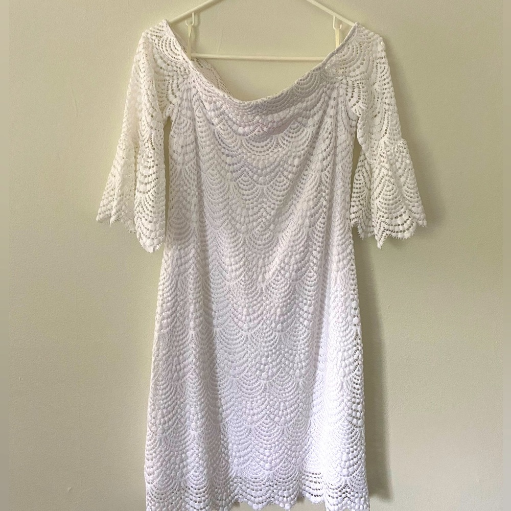 Lilly Pulitzer Off Shoulders Resort Lace Dress Size M